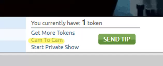 Chaturbate Cam To Cam option zoomed in.  
